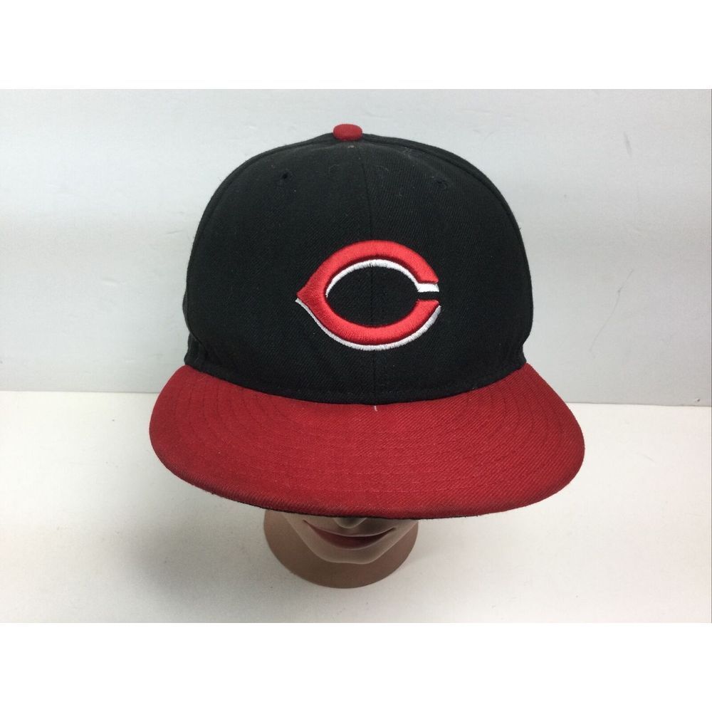New Era Cincinnati Reds 59Fifty Fitted Hat MLB Cap Size 7.5 Red/Black